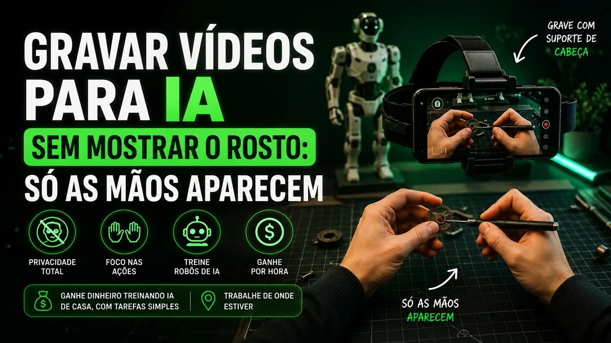 Gravar Vídeos para IA Sem Mostrar o Rosto: só as mãos aparecem